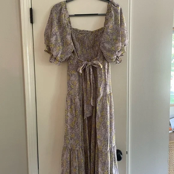 Pinkblush maternity floral midi dress, lavender/purple - Picture 2 of 3